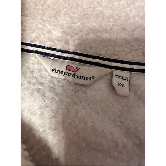 Vineyard vines shep full zip jacket cream fleece sz XS teddy - Picture 10 of 13